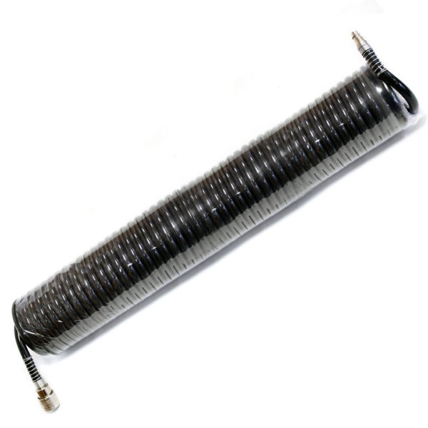 Фото 3 - Спиральный полиуретановый шланг с фитингами 8х12, 10 м. (черный)