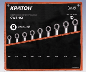 Фото 4 - Набор ключей комбинированных Кратон CWS-02 9 пр.