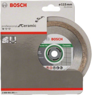 Диск алмазный BOSCH, 115x22,2х1,7 мм,высота 7мм, PF Ceramic, сухой рез,( керамика)