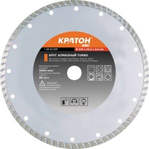 Круг алмазный сегментный Кратон Ø110х20,0х1,9 мм