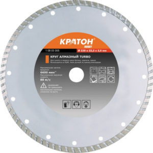 Фото 17 - Круг алмазный TURBO Кратон HOBBY O180 х 22,2 х 2,6 мм