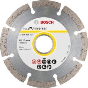 Фото 8 - Диск алмазный BOSCH, 115х22,23х2мм, высота 7мм, ECO Universal, сегментированный, сухой рез, (стройматериалы)