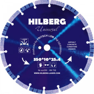 Диск алмазный отрезной 350*10*25,4 Hilberg Universal (асфальт, бетон, бордюрный камень)