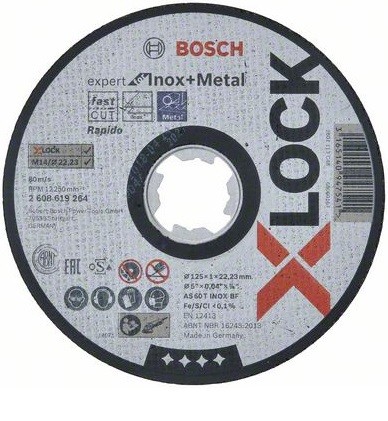 Фото 35 - Круг отрезной BOSCH X-LOCK, EF Inox 125x1 мм