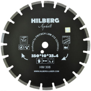 Диск алмазный отрезной 350*10*25,4/12мм Hilberg Asphalt Laser (асфальт, песчанник)